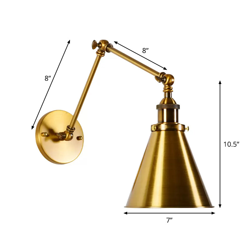 Luz de Pared de Lámpara de Bronce 1 Kit de Montaje en Pared de Metal Antiguo con Brazo Giratorio Flexible | Brehn