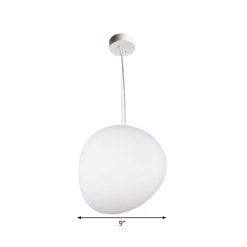 Lámpara Colgante de Comedor de Vidrio Crema con 1 Bombilla, Iluminación de Techo Minimalista