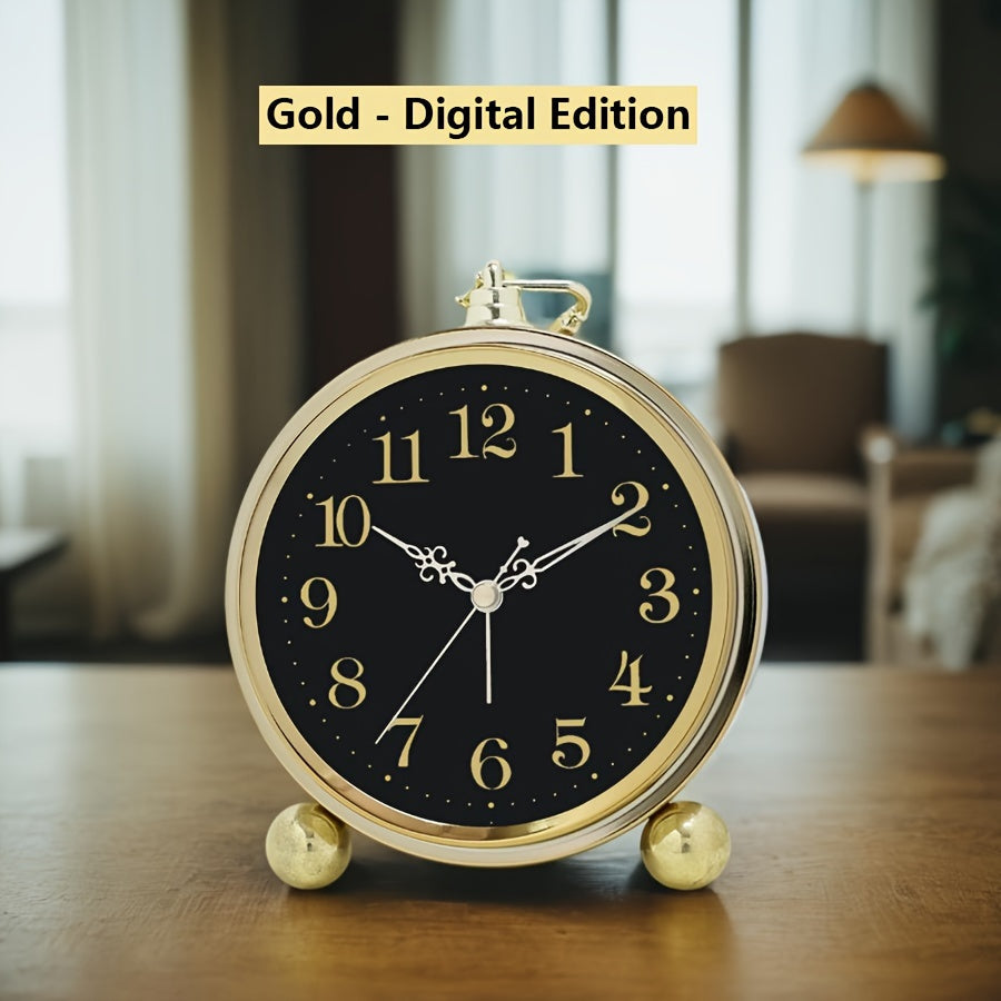 VINTERRA - Reloj Despertador de Escritorio Retro Creativo Europeo con Movimiento Silencioso