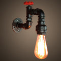 Lámpara de pared Steampunk de hierro negra 1-luz kit de luz de pared para sala de estar con válvula en bruto | Brehn