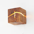 Luz de pared empotrada Cube Crack Wood Creativa Nórdica LED Beige | Brehn