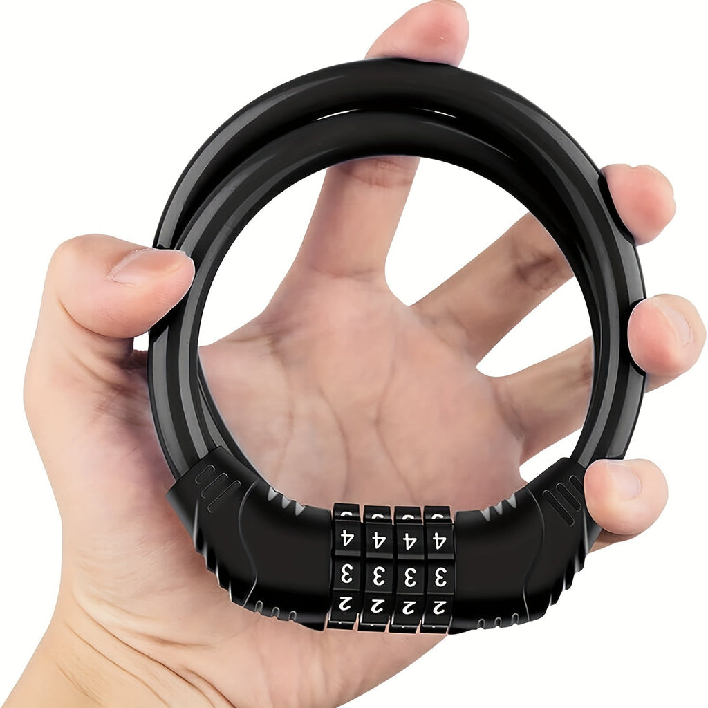 BIKEGUARD - Candado de Seguridad de Cable de Acero con Código de 4 Dígitos