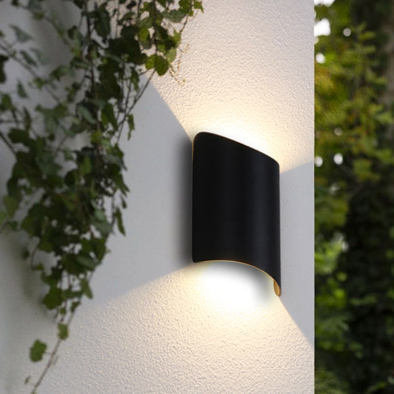 Lámpara de Pared de Curva de Aluminio Minimalista 2-Luz Negra LED Montada en la Pared para Puerta de Entrada | Brehn