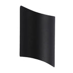 Lámpara de Pared de Curva de Aluminio Minimalista 2-Luz Negra LED Montada en la Pared para Puerta de Entrada