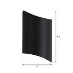 Lámpara de Pared de Curva de Aluminio Minimalista 2-Luz Negra LED Montada en la Pared para Puerta de Entrada