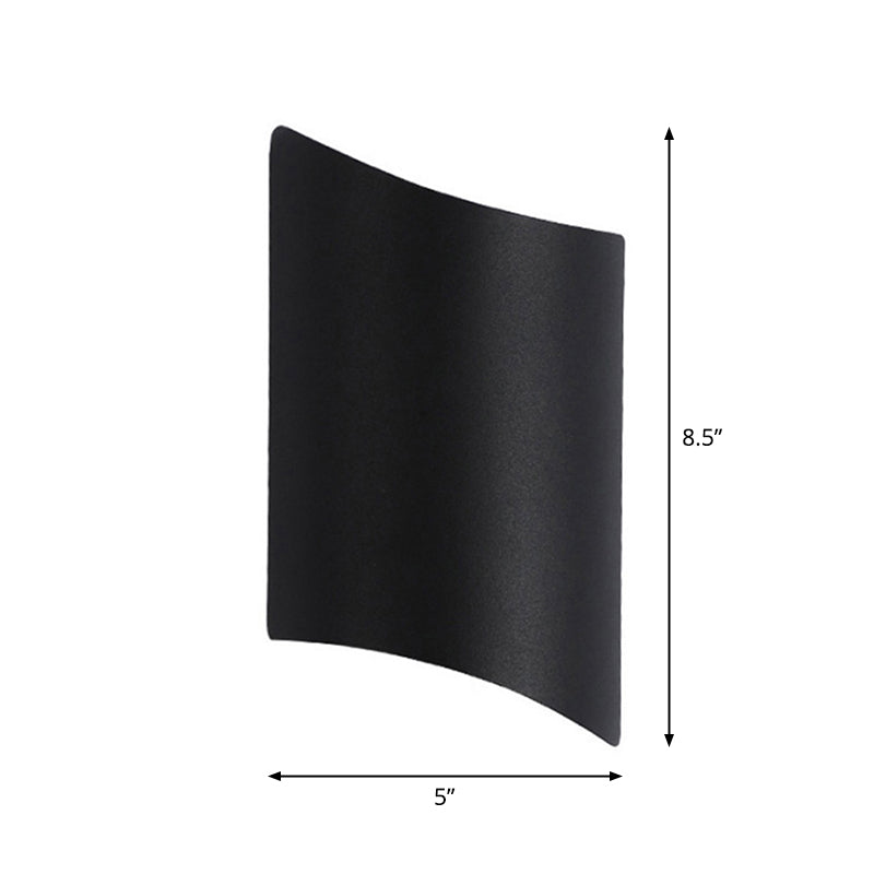 Lámpara de Pared de Curva de Aluminio Minimalista 2-Luz Negra LED Montada en la Pared para Puerta de Entrada | Brehn