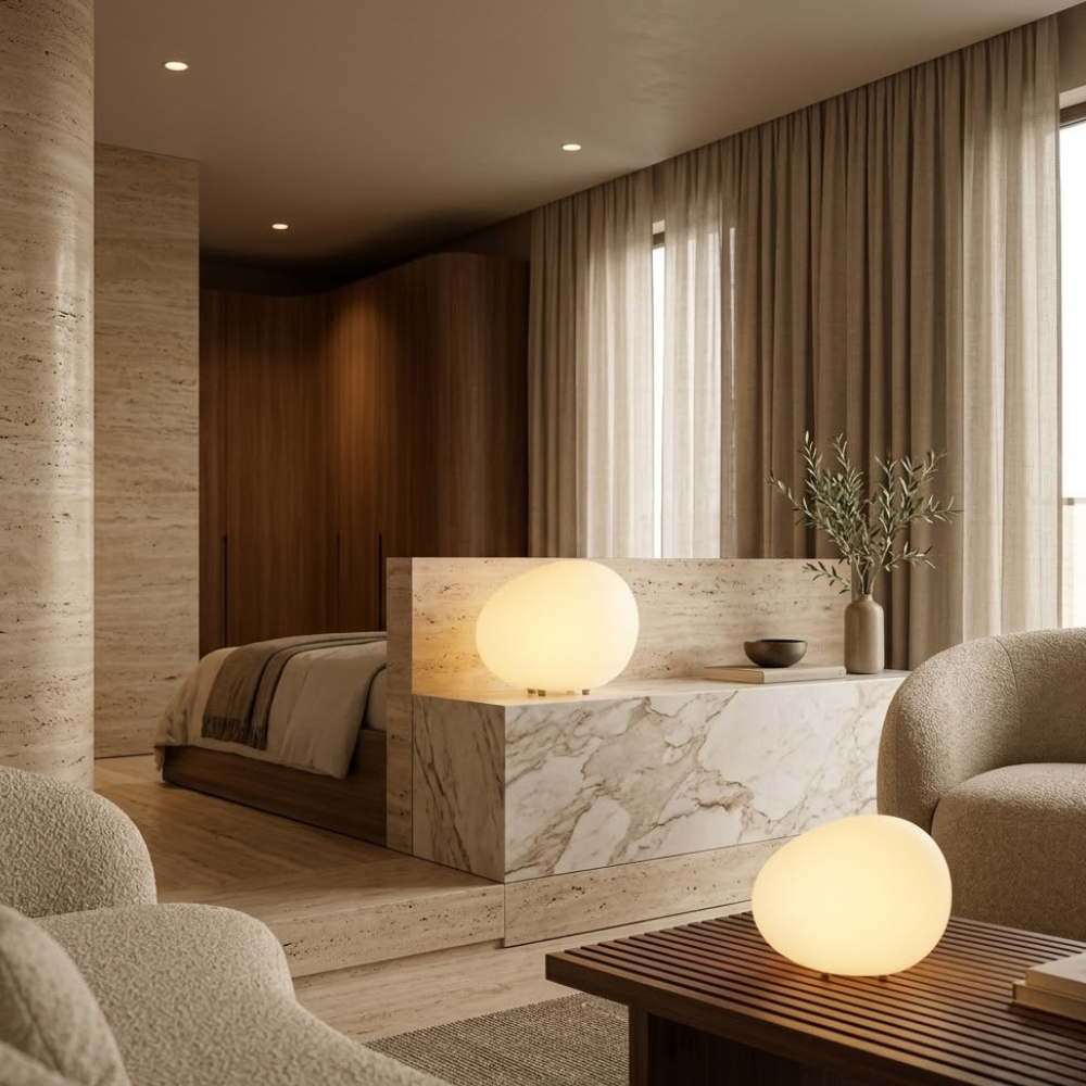 PebbleGlow | Lámpara de Mesa LED Moderna Pebble para Sala de Estar y Dormitorio