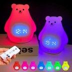 Reloj Despertador con Luz Nocturna de Oso Polar y Suave Iluminación LED