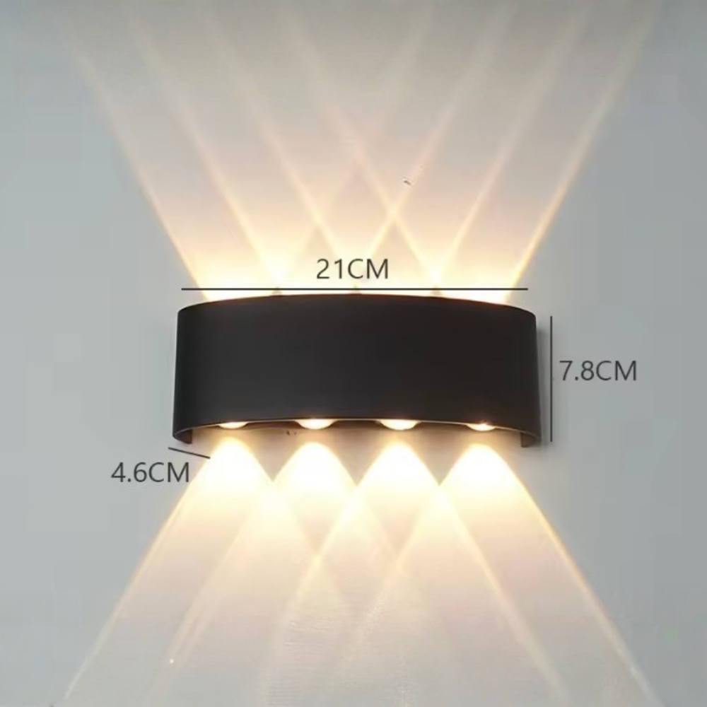 Luz de Pared Exterior Moderna en Arco | Aplique LED Impermeable para Iluminación de Jardín o Patio