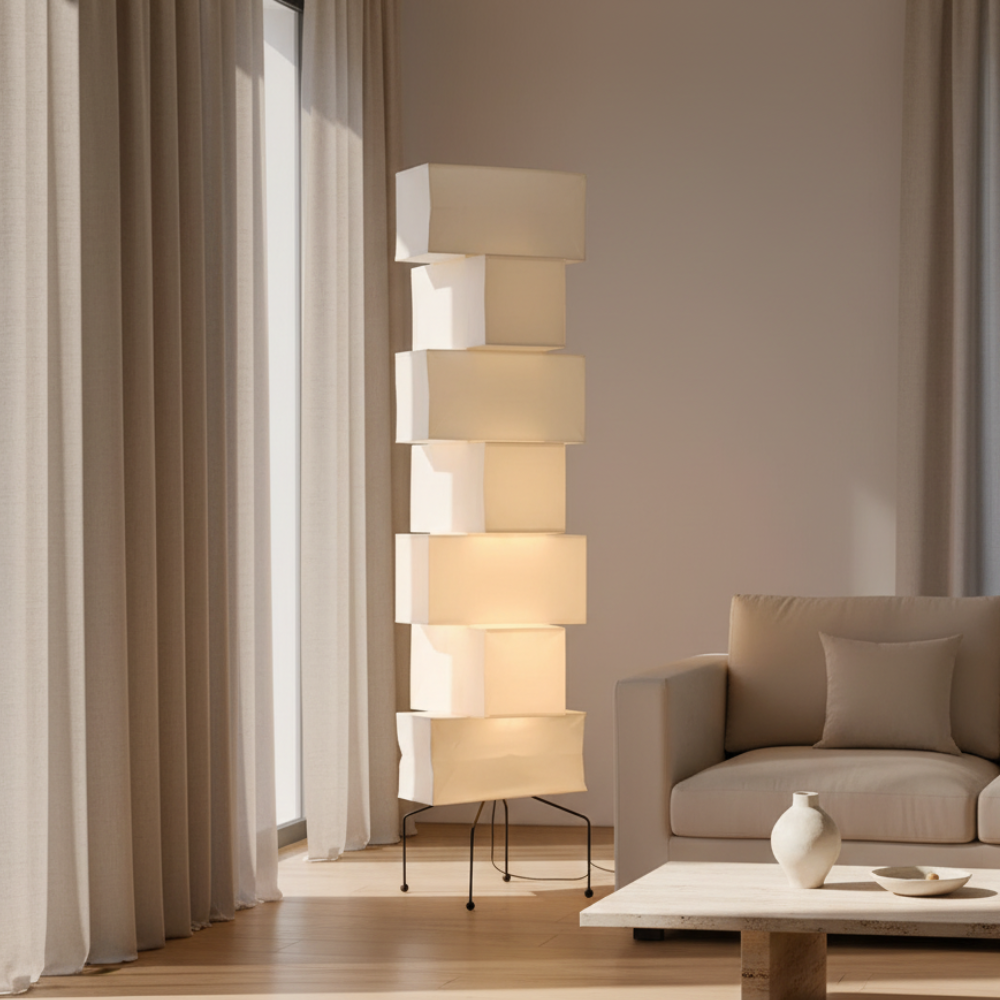 ZenithLight - Lámpara de Pie Moderna Minimalista de Papel de Arroz para Sala de Estar