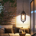 Lámpara colgante exterior industrial vintage de aluminio con cristal, 1 luz, a prueba de agua | Brehn
