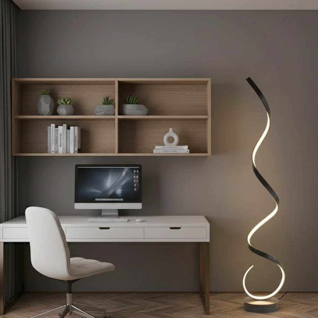 Spira | Lámpara de Pie LED Espiral Regulable Moderna para Sala de Estar