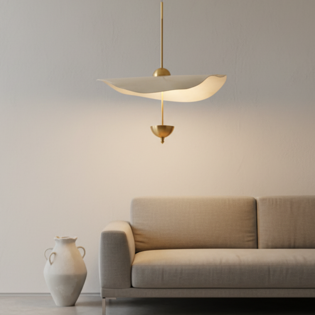 Lámpara Colgante Lotus - Iluminación de Cocina de Altura Ajustable, Compatible con LED