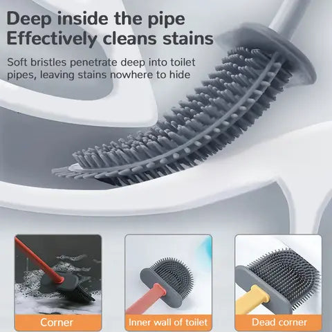 Cepillo de Inodoro de Silicona Higiénica – Limpieza Profunda sin Rayones