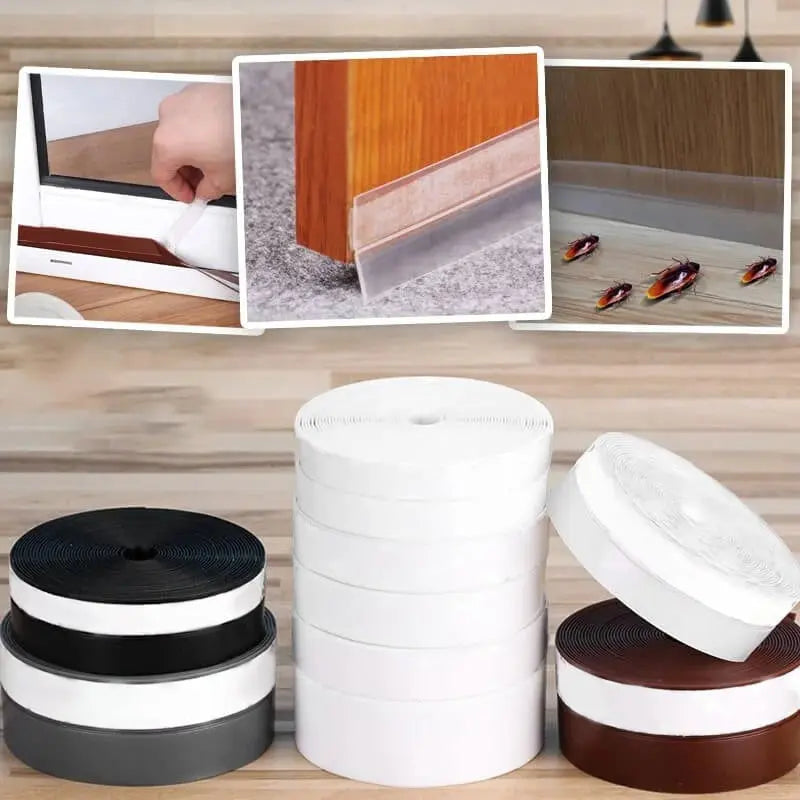 Tira de Sello de Silicona para Puertas para Protección contra Corrientes de Aire, Polvo y Ruido, Paquete de 2