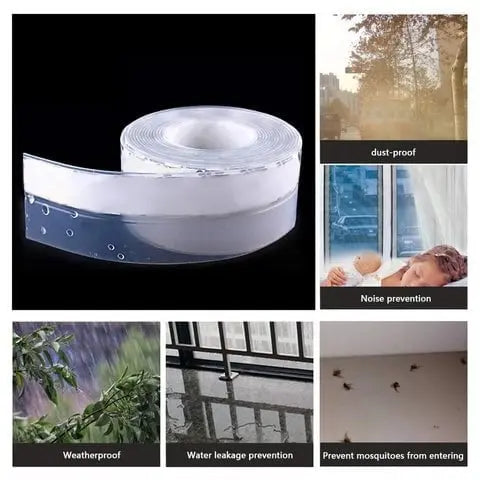 Tira de Sello de Silicona para Puertas para Protección contra Corrientes de Aire, Polvo y Ruido, Paquete de 2