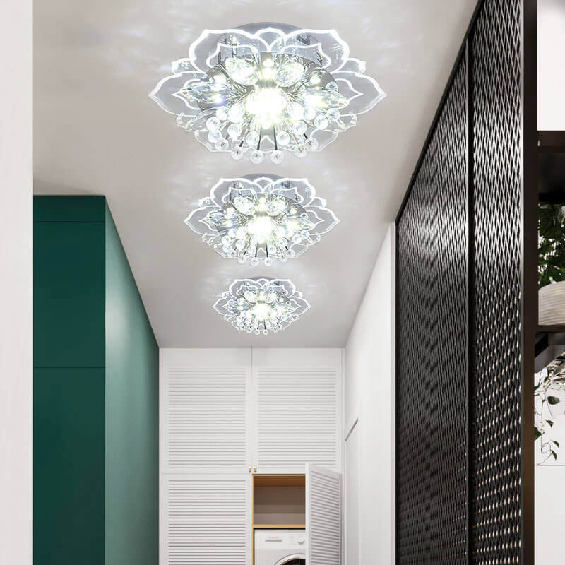 GlowPetal | Luz de Techo de Cristal LED | Forma de Flor, Cambio de Color RGB y Eficiencia Energética