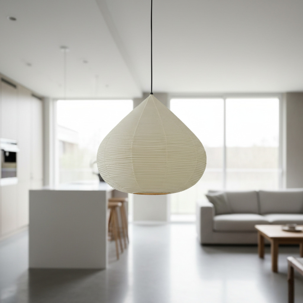 Lámpara Colgante Akari Castaño - Brillo Ambiental Cálido para Iluminación de Cocina