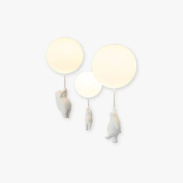 Lámpara de Techo Infantil | Diseño de Oso y Globo | CloudBear | Diseño Juguetón y Único | Iluminación LED | Plástico y Metal de Alta Calidad | Para Habitaciones Infantiles | 40 cm de Diámetro