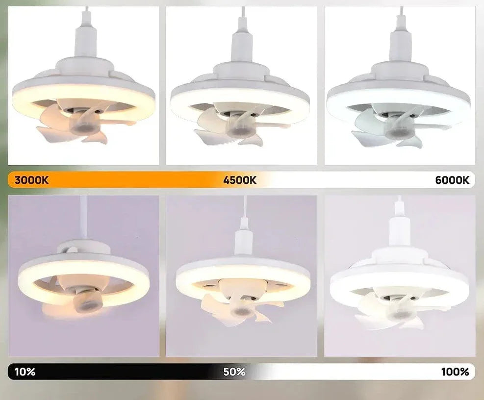 Ventilador de Techo Ajustable con Luz
