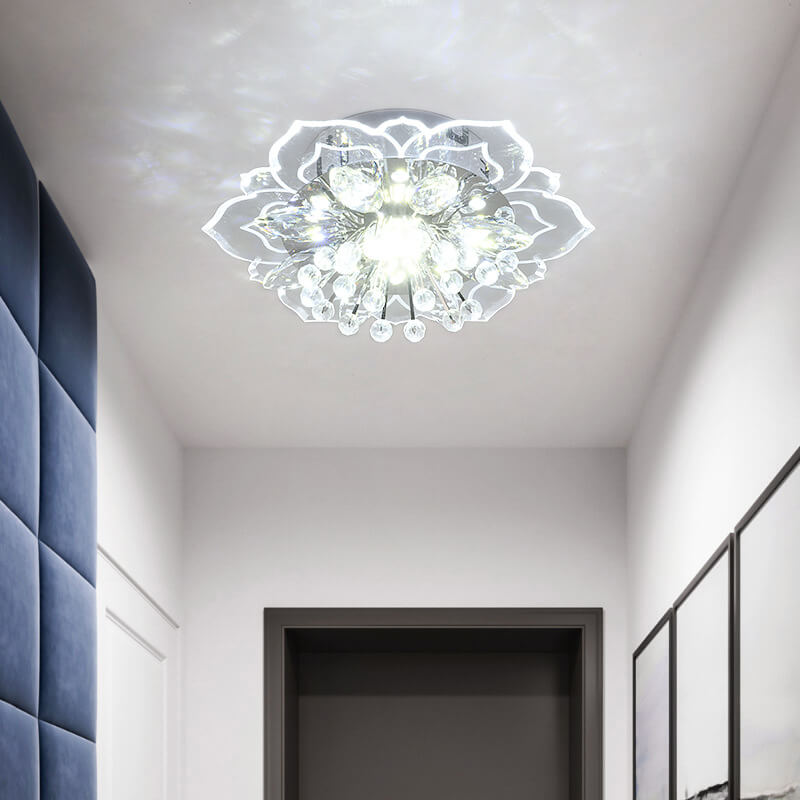 GlowPetal | Luz de Techo de Cristal LED | Forma de Flor, Cambio de Color RGB y Eficiencia Energética