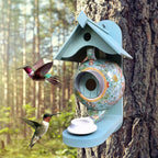 Casa de alimentación para aves en forma de tetera