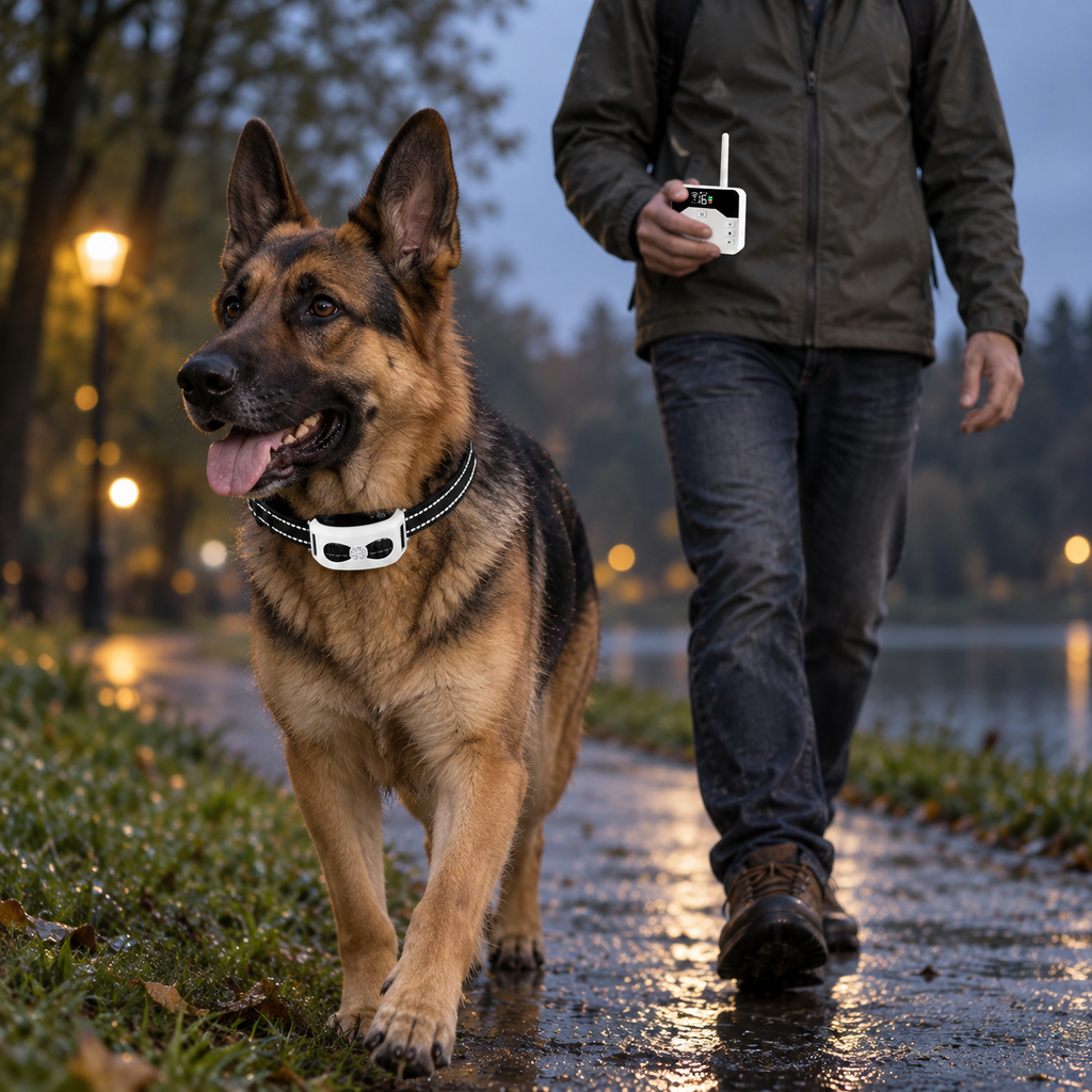 Collar de Entrenamiento y Cerca Inalámbrica 2-en-1 - Impermeable y Recargable
