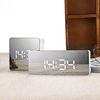 Reloj Despertador Digital Espejo Inteligente de Escritorio para la Mesita de Noche