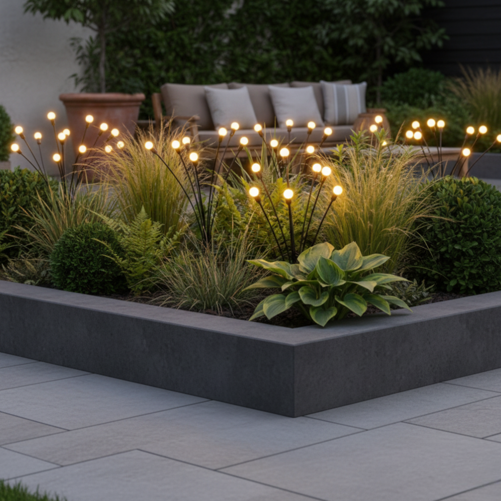 Luces de Jardín Solar Elegantes Firefly | Iluminación Exterior Impermeable con 120 Lúmenes para Jardines o Patios Impresionantes