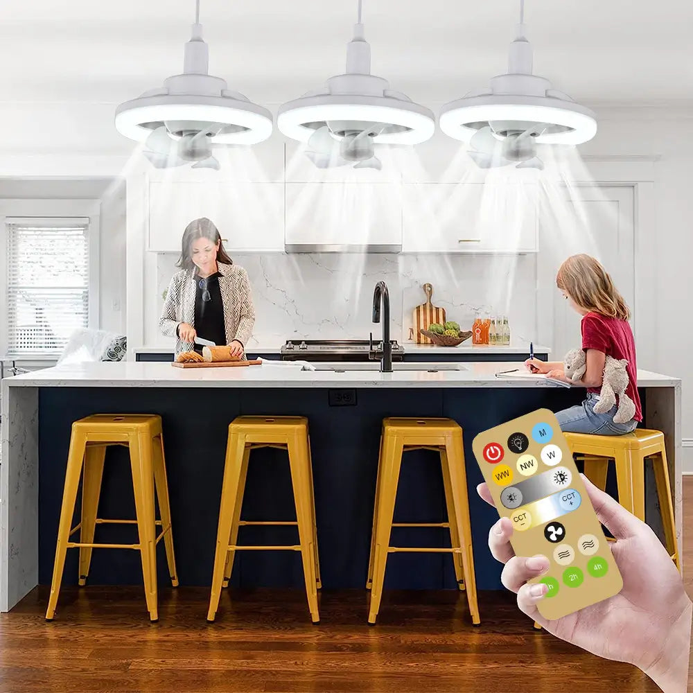 Ventilador de Techo Ajustable con Luz