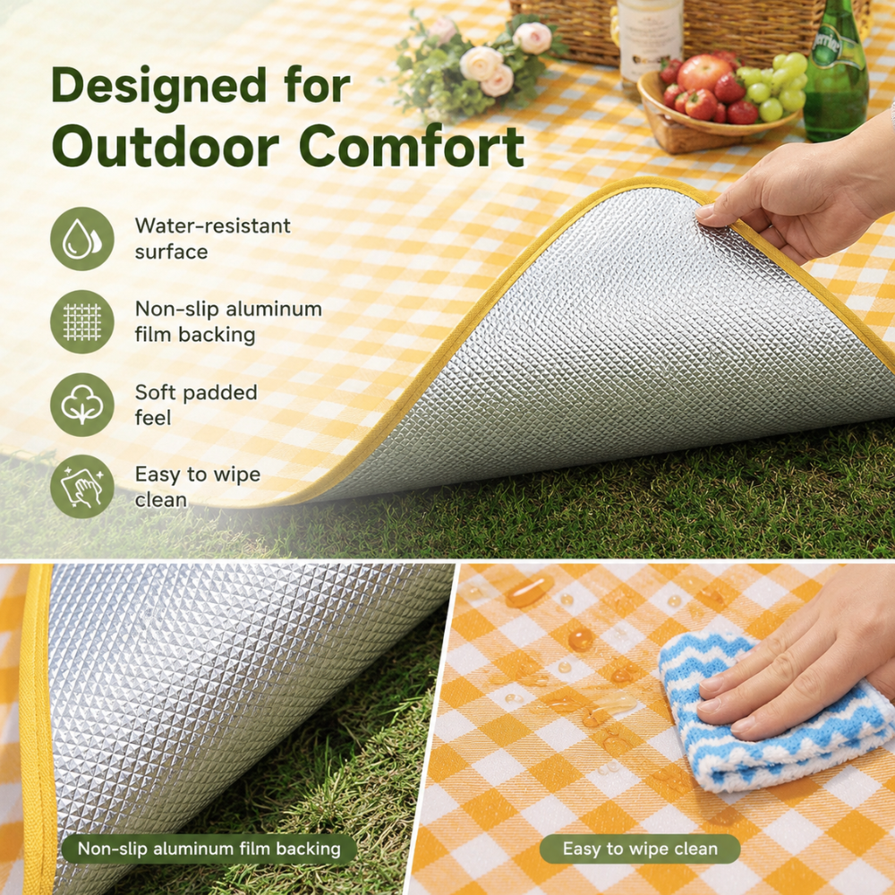 Manta de Picnic Impermeable Plegable con Parte Inferior Aislante