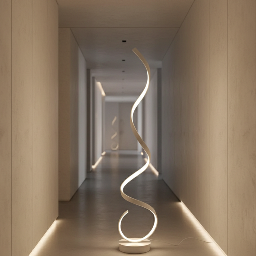 Spira | Lámpara de Pie LED Espiral Regulable Moderna para Sala de Estar