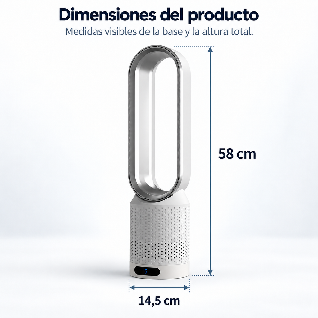 AirPure – Ventilador de torre sin aspas ultrasilencioso (< 32 dB)