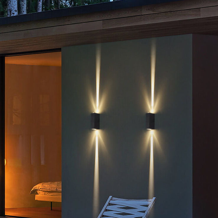 Lámpara de pared exterior LED rectangular – a prueba de agua, regulable y moderna