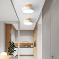 Lámpara de techo LED moderna regulable de madera para sala de estar y dormitorio