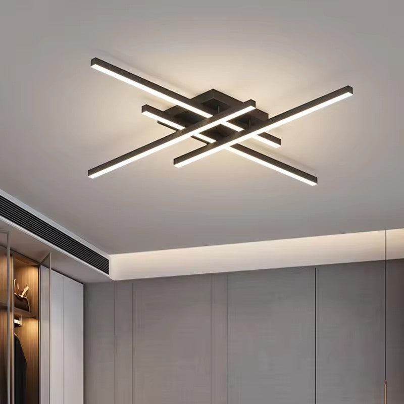 Luz de Techo LED Lineal Moderna de 4 Cabezas (Regulable, Blanca o Negra)