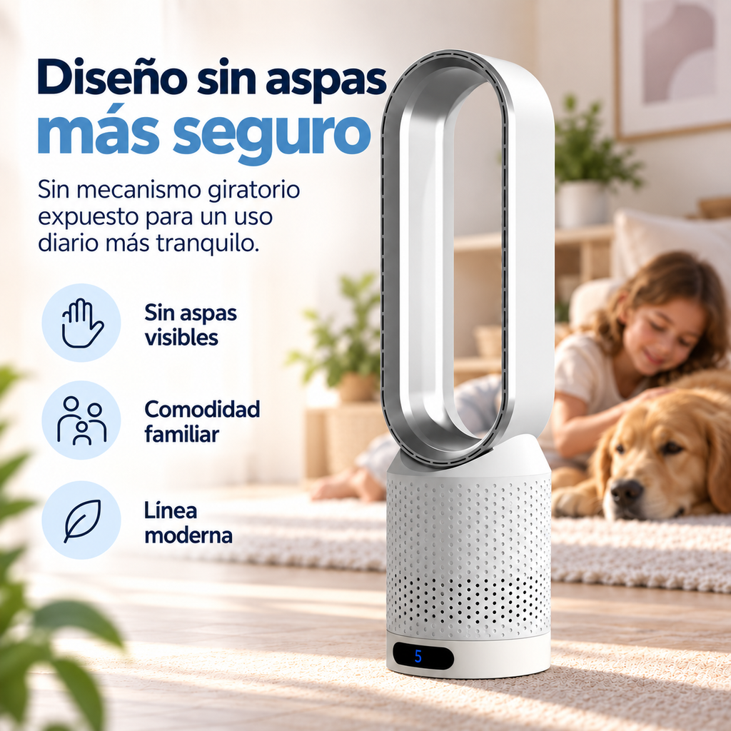 AirPure – Ventilador de torre sin aspas ultrasilencioso (< 32 dB)