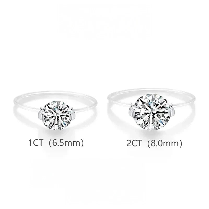 Kalsten | Anillo de Banda Invisible de Moissanita de 1-2 Quilates S925