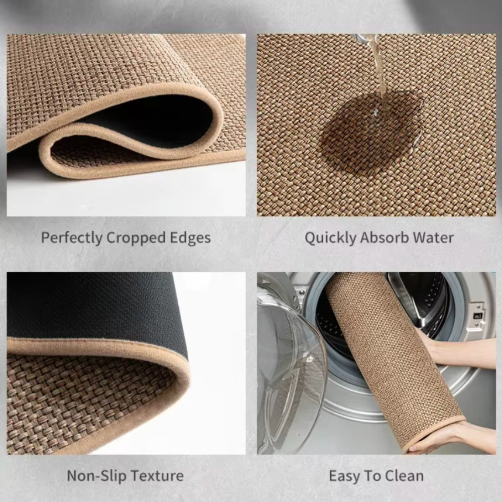 PureStep - Alfombra de Cocina Tejida con Respaldo de Goma Antideslizante, Lavable y Absorbente de Agua para Decoración Moderna del Hogar
