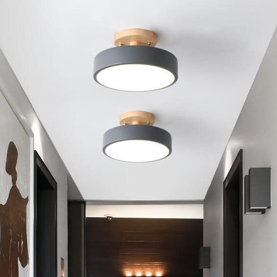 Lámpara de techo LED moderna regulable de madera para sala de estar y dormitorio