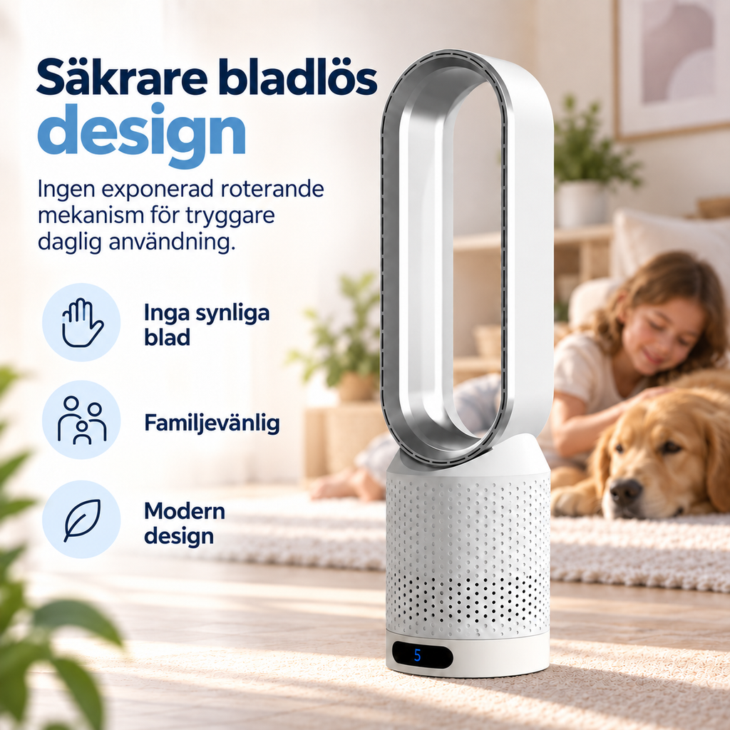 AirPure – Ventilador de torre sin aspas (< 32 dB)