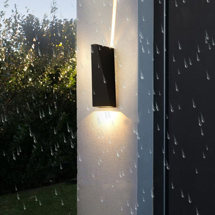 Luz de pared LED impermeable de 2 lámparas en forma de trapezio | Brehn