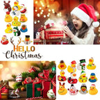 24 Pcs Calendario de Adviento de Patitos de Goma de Navidad