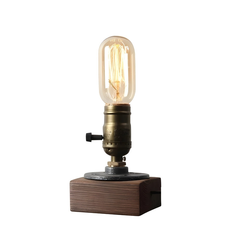 AntiqueGlow - Lámpara de mesa industrial con bombillas expuestas de estilo vintage