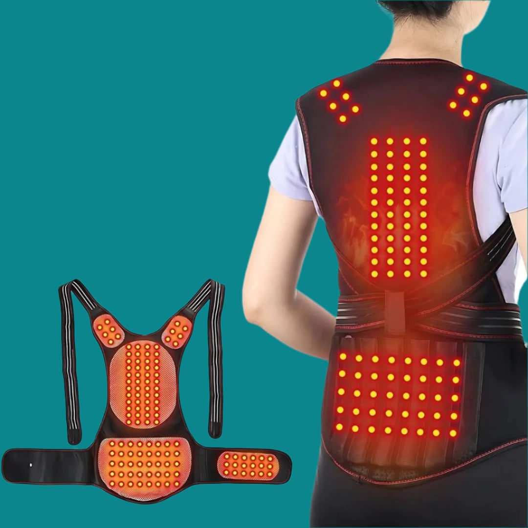 BowLift | Faja de Soporte para Espalda Autocalentable | Corrector de Postura Calentado Ajustable para Alivio del Dolor de Espalda y Mejora de la Postura