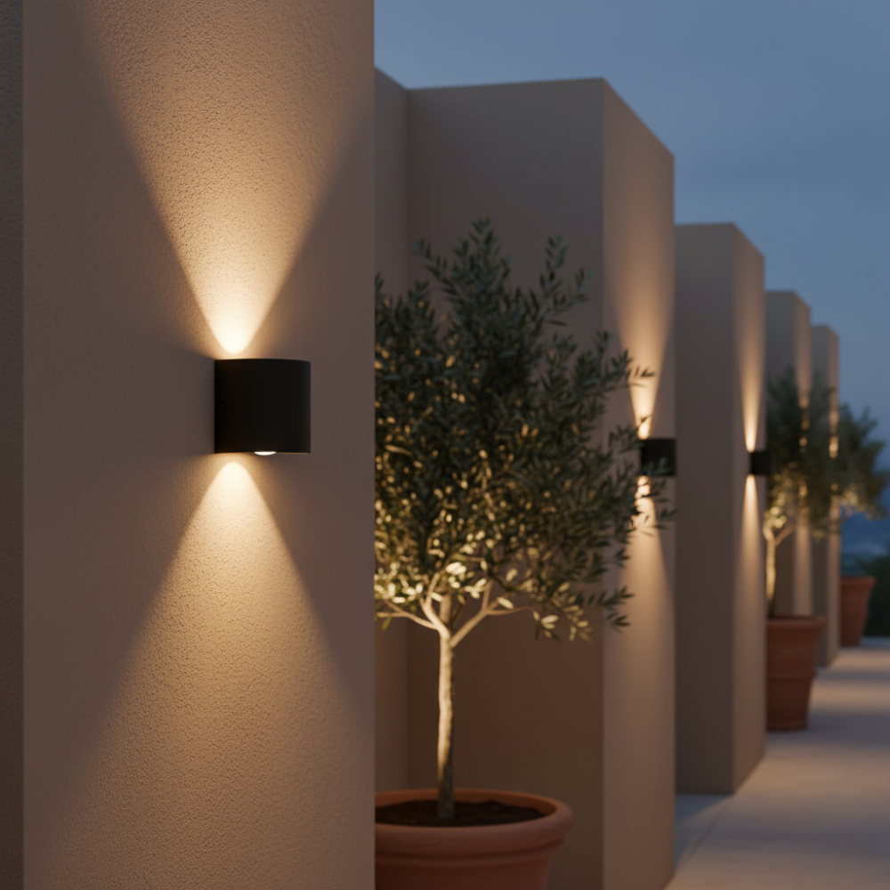 Luz de Pared Exterior Moderna en Arco | Aplique LED Impermeable para Iluminación de Jardín o Patio