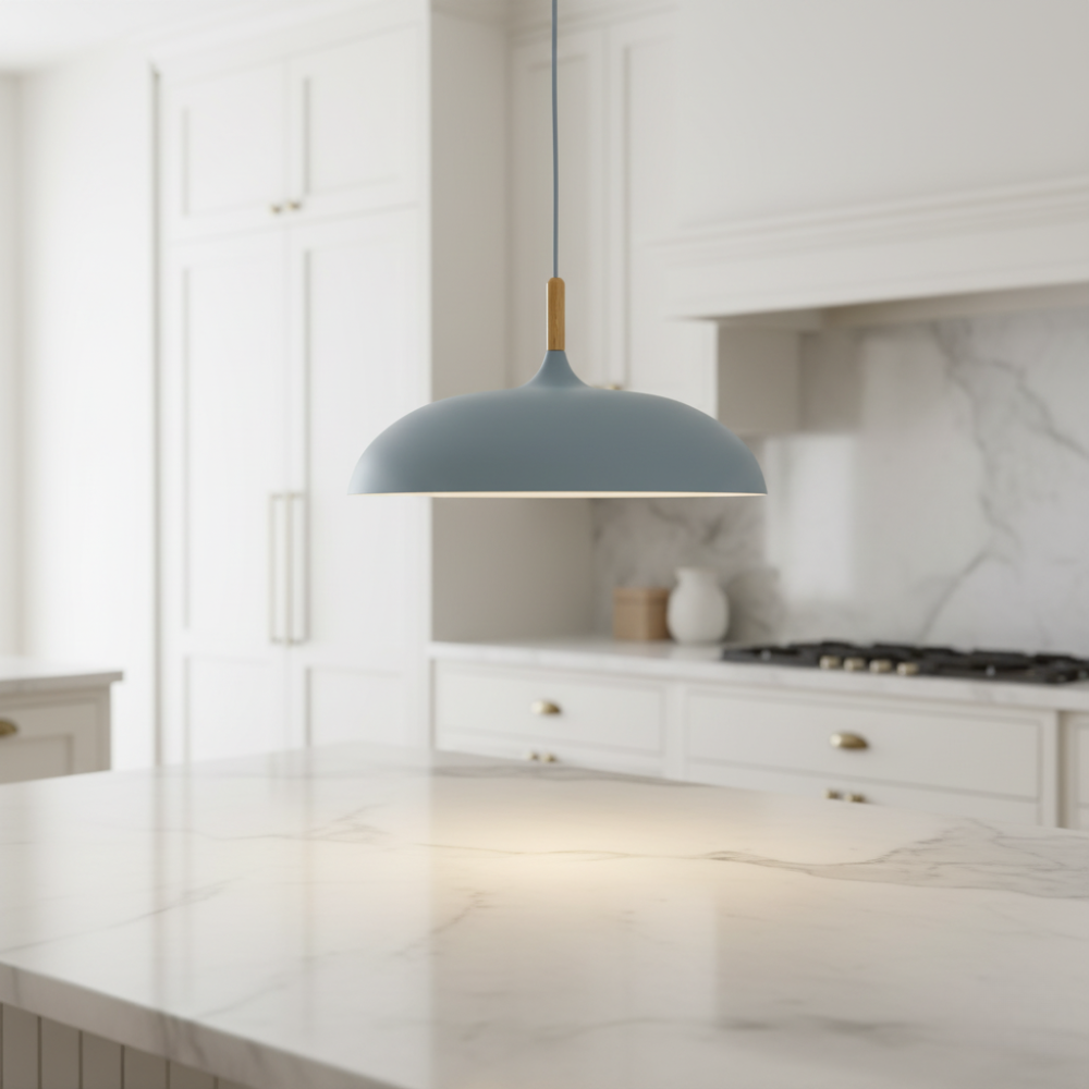 Lámpara Colgante Haft - Iluminación de Cocina Escandinava con Madera y Hierro