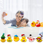 24 Pcs Calendario de Adviento de Patitos de Goma de Navidad