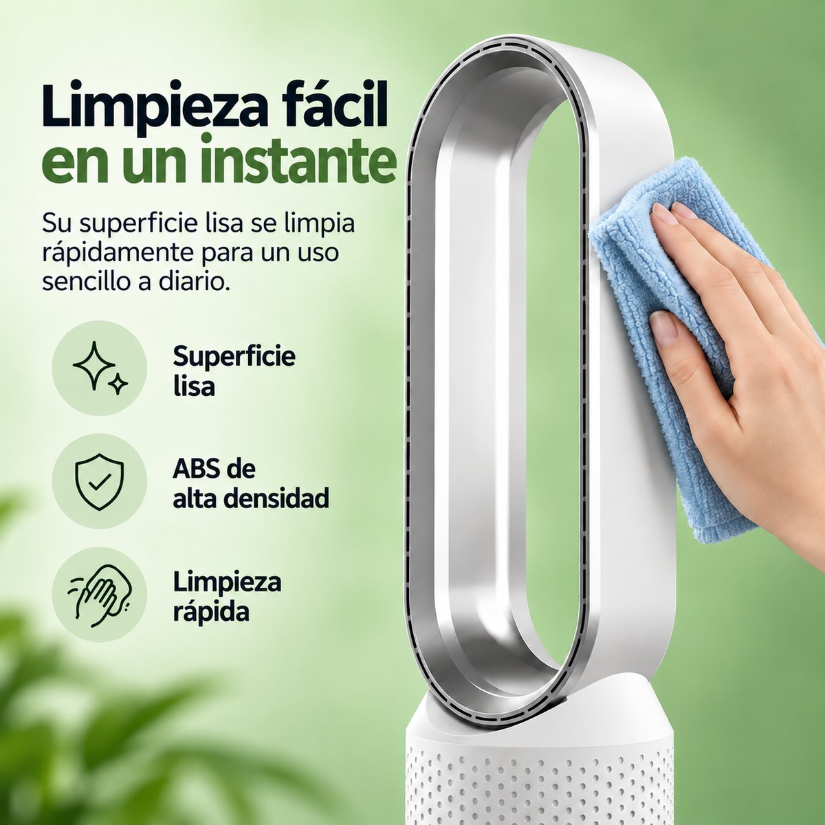 AirPure – Ventilador de torre sin aspas ultrasilencioso (< 32 dB)