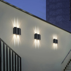 NoirLume | Aplique de pared exterior moderno y elegante con diseño de ondas